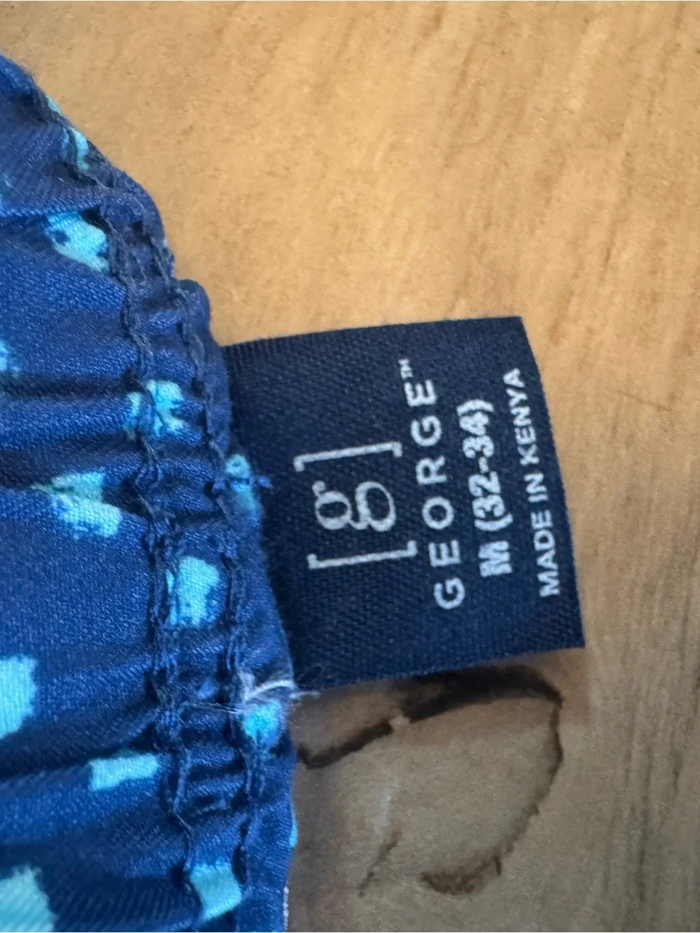 George Navy Blue Swim Trunks with Light Blue Dot Pattern